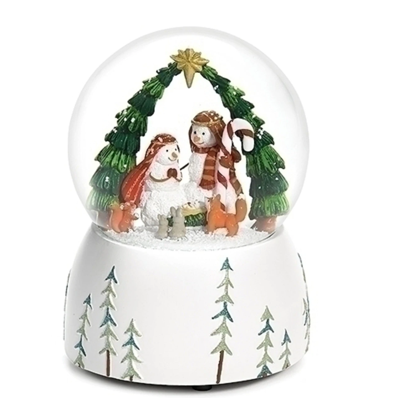 Roman 6" White And Green Music Snowman Nativity Dome Table Top Decoration 3 Roman 6" White And Green Music Snowman Nativity Dome Table Top Decoration