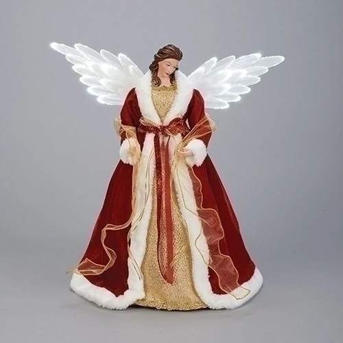 Roman 18" LED Angel Christmas Tree Topper With Battery Operated Fiber Optic Wings 4 Roman 18" LED Angel Christmas Tree Topper With Battery Operated Fiber Optic Wings - Image 2