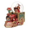 Roman 7.5" Red Green And Gold Musical Santa Christmas Train Glitterdome -Christmas Decoration Store 132889 78630.1588405972