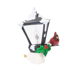 Roman 6" Cardinal On A Snow Covered Street Lamp Flickering Christmas Night Light -Christmas Decoration Store 164077 2 67976.1665346763