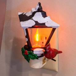 Roman 6" Cardinal On A Snow Covered Street Lamp Flickering Christmas Night Light -Christmas Decoration Store 164077 4 09543.1665346763