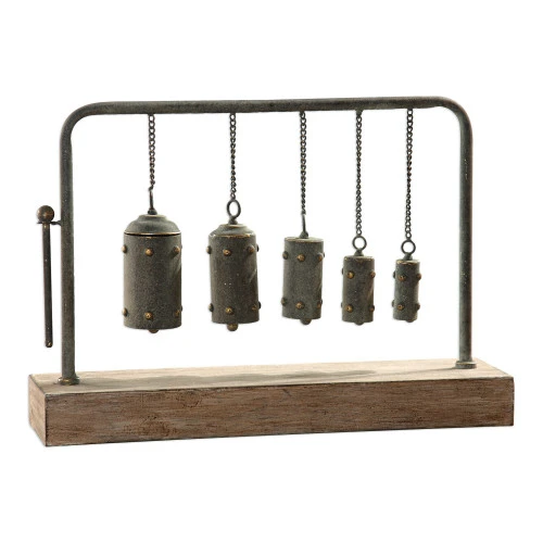 13” Bianzhong Tabletop With Fir Wood Base Accents 5 13” Bianzhong Tabletop With Fir Wood Base Accents - Image 3