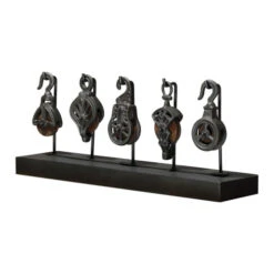 Cast Iron Pulleys Tabletop Statue 12” -Christmas Decoration Store 18912 4 33523.1587644052