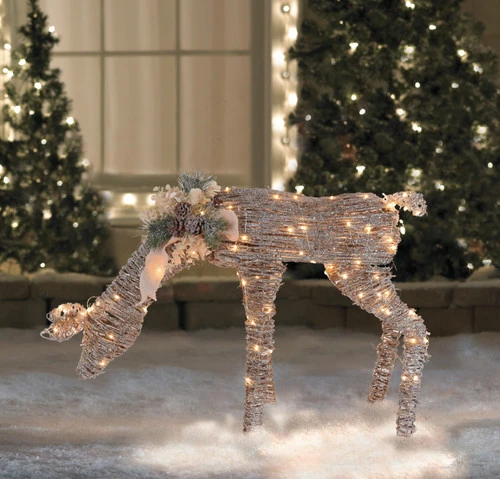 Northlight 38" LED Drinking Rattan Deer Fawn Christmas Yard Decorations 6 Northlight 38" LED Drinking Rattan Deer Fawn Christmas Yard Decorations - Image 4