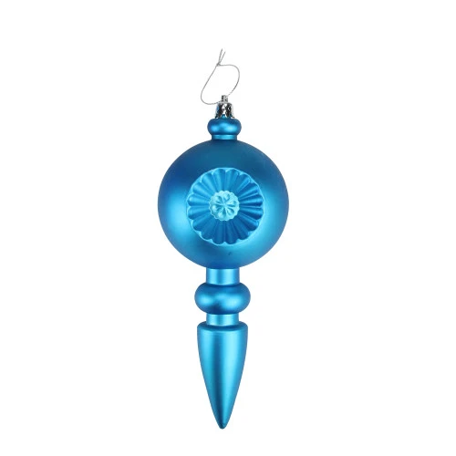 4ct Turquoise Blue Shatterproof Matte Retro Reflector Christmas Finial Ornaments 7.5" 3 4ct Turquoise Blue Shatterproof Matte Retro Reflector Christmas Finial Ornaments 7.5"