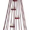 37" Red Cage Antique Style Tea Light Candle Holder