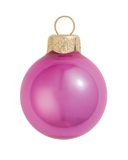 28ct Lipstick Pink Glass Pearl Christmas Ball Ornaments 2" (50mm) 3 28ct Lipstick Pink Glass Pearl Christmas Ball Ornaments 2" (50mm)