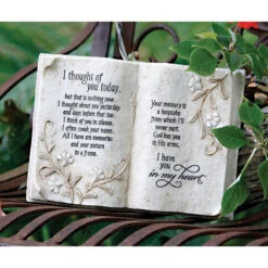 8" White Resin "I Thought Of You Today" Poem Book Wall Plaque