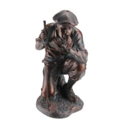 14" Antique Style Kneeling Golfer Outdoor Garden Statue - 28379943