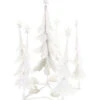 Melrose 21" White Glittered Christmas Tree Tea Light Candle Holder