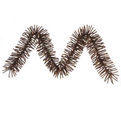 9' X 10" Pre-Lit Sparkling Mocha Brown Artificial Christmas Garland - Clear Lights