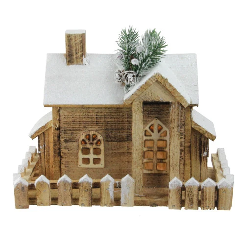 Northlight 12" LED Lighted Snowy Rustic Cabin Christmas Decoration 3 Northlight 12" LED Lighted Snowy Rustic Cabin Christmas Decoration