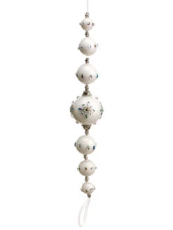 13" White And Silver Jeweled Shatterproof Christmas Ball Finial Ornament