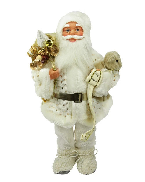 19" White And Gold Nordic Santa Claus Christmas Tabletop Figurine 3 19" White And Gold Nordic Santa Claus Christmas Tabletop Figurine
