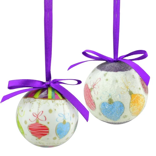 Northlight 10ct Purple And White Shatterproof Decoupage Christmas Ball Ornaments 1.75" (40mm) 3 Northlight 10ct Purple And White Shatterproof Decoupage Christmas Ball Ornaments 1.75" (40mm)