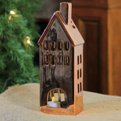 Northlight 10.5" Shiny Copper Ceramic House Tea Light Candle Holder -Christmas Decoration Store abof7yukccruyumfuieru2mb7dznyf0z 51334.1588369106