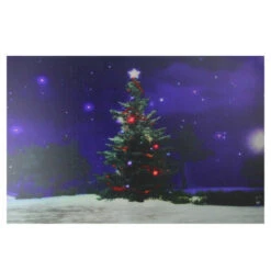 Northlight Fiber Optic And LED Lighted Color Changing Christmas Tree Canvas Wall Art 23.5" X 15.5"