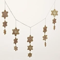 Roman 3' X 8" Gold Glittered Snowflake Swag Artificial Christmas Garland - Unlit