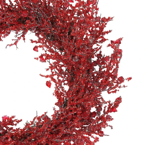 Red Iced Twig Artificial Christmas Wreath - 28-Inch, Unlit 4 Red Iced Twig Artificial Christmas Wreath - 28-Inch, Unlit - Image 2