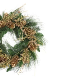 Gold Glitter Pine Cone And Berry Artificial Christmas Wreath - 26-Inch, Unlit -Christmas Decoration Store allstate xdz452 go 1 64711.1588368969