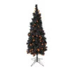 4.5' Pre-Lit Black Flocked Pencil Artificial Christmas Tree - Orange LED Lights - 30657569 -Christmas Decoration Store allstate ytf144 bk 19013.1588397916