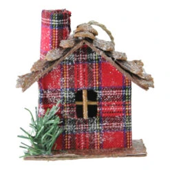 Northlight 4.25" Red Plaid Country Cabin Christmas Ornament