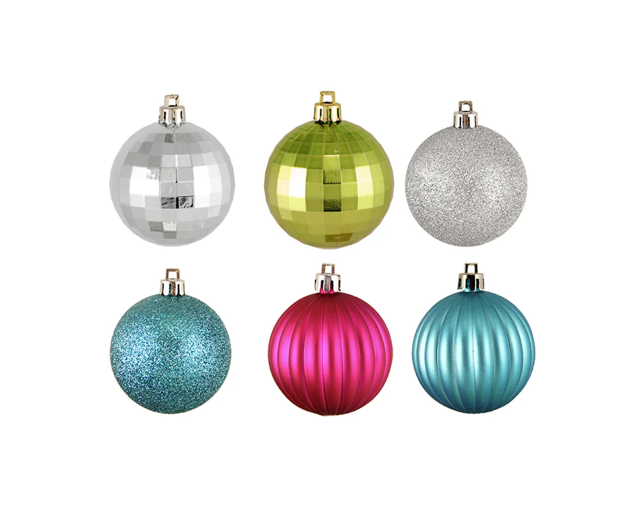 Northlight 100ct Jewel Tone Shatterproof 3-Finish Christmas Ball Ornaments 2.5" (60mm) 3 Northlight 100ct Jewel Tone Shatterproof 3-Finish Christmas Ball Ornaments 2.5" (60mm)