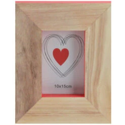 10" Brown And Red Rectangular Heart Picture Frame