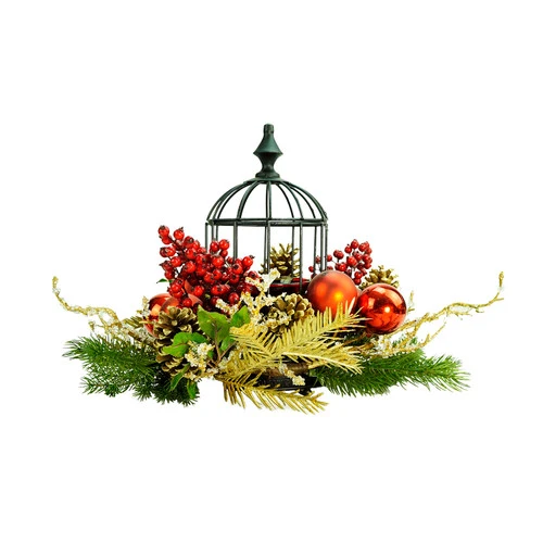 Northlight 19" Red And Green Berry With Pine Cone Birdcage Christmas Pillar Candle Holder 3 Northlight 19" Red And Green Berry With Pine Cone Birdcage Christmas Pillar Candle Holder