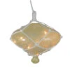 11" Beige Lighted Roped Onion Drop Outdoor Patio Christmas Decor - White Wire -Christmas Decoration Store barcana 57 1126 03 04658.1588344822