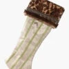 Roman 26" Brown And Green Striped Leopard Print Christmas Stocking