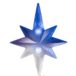 12' Lighted Blue And White Color-Changing Glitter Star Christmas Tree Topper -Christmas Decoration Store brite20star2042 528 00 02 06440.1664379970
