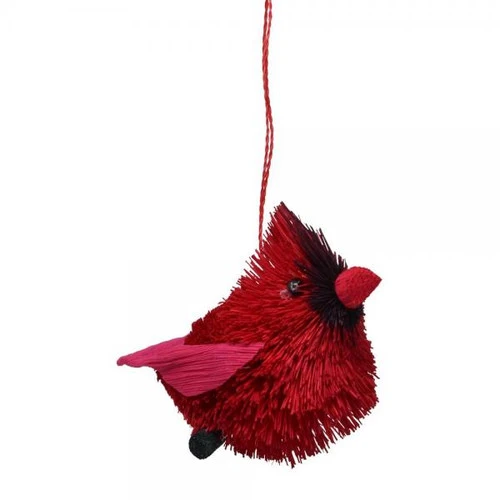 4” Red Bristle Brush Handcrafted Cardinal Hanging Figurine Ornament 3 4” Red Bristle Brush Handcrafted Cardinal Hanging Figurine Ornament
