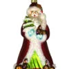 5.5” Red And White Father Christmas With Bunnies Hand Blown Glass Hanging Figurine Ornament -Christmas Decoration Store cobanee381 21246.1687961439