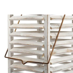 Set Of 2 White And Gold Hesper Hanging Garden Lanterns 27.5"