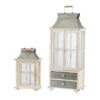 Set Of 2 Silver And White Evelyn Enclosed Lanterns With Handle And Drawers 36.5" 2 Set Of 2 Silver And White Evelyn Enclosed Lanterns With Handle And Drawers 36.5" -Christmas Decoration Store dabhg 32885 1 06180.1588353604