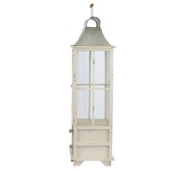 Set Of 2 Silver And White Evelyn Enclosed Lanterns With Handle And Drawers 36.5" 10 Set Of 2 Silver And White Evelyn Enclosed Lanterns With Handle And Drawers 36.5" -Christmas Decoration Store dabhg 32885 3 97778.1588353606