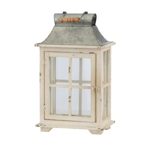 Set Of 2 Silver And White Evelyn Enclosed Lanterns With Handle And Drawers 36.5" 7 Set Of 2 Silver And White Evelyn Enclosed Lanterns With Handle And Drawers 36.5" - Image 5