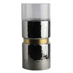 13" Silver Vintage Glamour Halloway Small Candle Holder