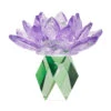 5" Purple And Green Glass Lotus Candle Holder - 33684318