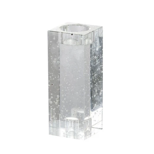 6.25" Clear Speckled Glass Tealight Candleholder 3 6.25" Clear Speckled Glass Tealight Candleholder