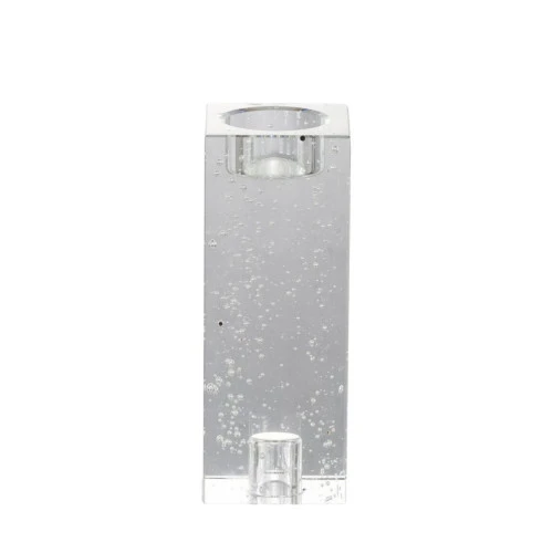 6.25" Clear Speckled Glass Tealight Candleholder 4 6.25" Clear Speckled Glass Tealight Candleholder - Image 2