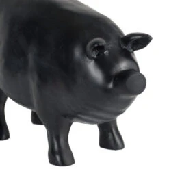 12" Night Black Patio Pig Shaped Decorative Figurine -Christmas Decoration Store dabhg 77055 5 57564.1588359798