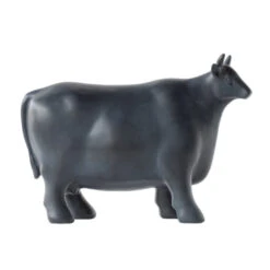 12.5" Night Black Patio Cow Shaped Decorative Figurine