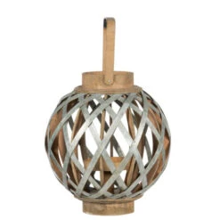 12.75" Silver And Natural Brown Classic Small Shanghai Round Lantern 8 12.75" Silver And Natural Brown Classic Small Shanghai Round Lantern -Christmas Decoration Store dabhg av37736 3 82264.1588359546