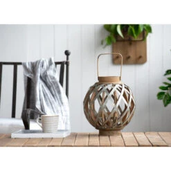 12.75" Silver And Natural Brown Classic Small Shanghai Round Lantern 9 12.75" Silver And Natural Brown Classic Small Shanghai Round Lantern -Christmas Decoration Store dabhg av37736 4 47851.1588359546