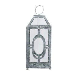 19.5" Gray And Clear Distressed Style Classic Large Lantern 10 19.5" Gray And Clear Distressed Style Classic Large Lantern -Christmas Decoration Store dabhg av44651 3 67731.1588370214