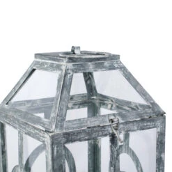 19.5" Gray And Clear Distressed Style Classic Large Lantern 12 19.5" Gray And Clear Distressed Style Classic Large Lantern -Christmas Decoration Store dabhg av44651 5 21677.1588370215
