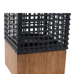 9.75" Night Black And Brown Rectangular Candle Holder -Christmas Decoration Store dabhg av44652 4 29158.1588349144