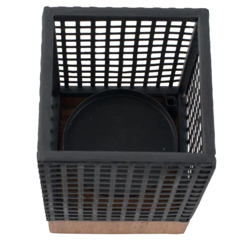 7.75" Night Black And Brown Rectangular Candle Holder 6 7.75" Night Black And Brown Rectangular Candle Holder - Image 4